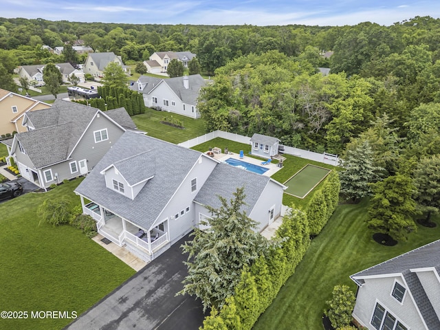 24 Woodview Ln, Cape May Court House, NJ 08210 - aerial perspective of suburban area with a forest and a pool