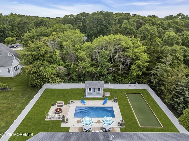 24 Woodview Ln, Cape May Court House, NJ 08210 - aerial view of property and surrounding area with a pool area and a forest