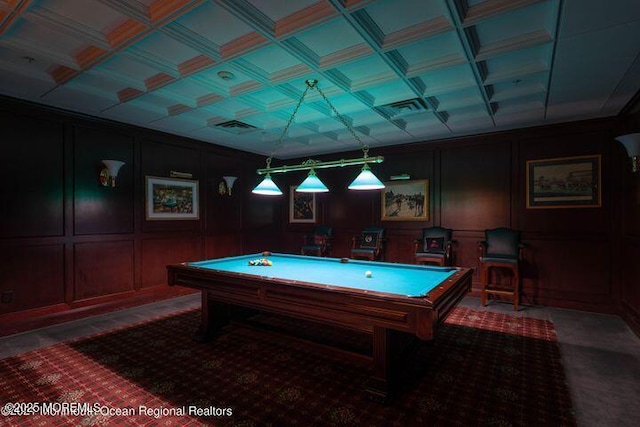 700 Ocean Ave Unit 514, Spring Lake, NJ 07762 - game room featuring a decorative wall, pool table, and coffered ceiling