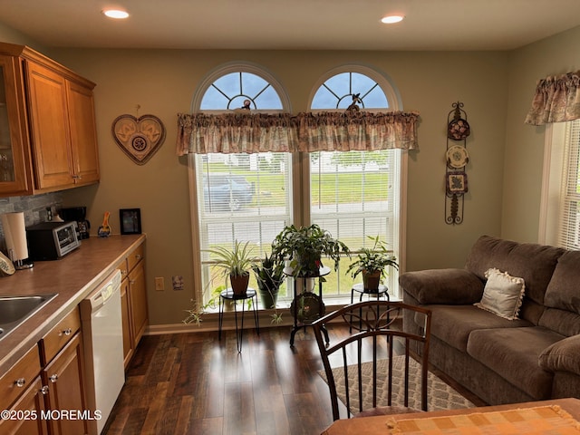 9 Pine Grove Ave, Manahawkin, NJ 08050 - living room featuring recessed lighting, dark wood finished floors, and baseboards