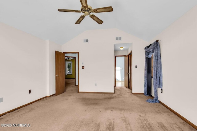 14 Emerald Dr Unit B, Barnegat, NJ 08005 - unfurnished bedroom featuring carpet floors, vaulted ceiling, baseboards, and a ceiling fan