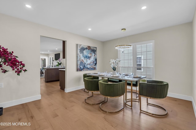 28 Twyford Ln, Manchester, NJ 08759 - dining room featuring wood finished floors, recessed lighting, baseboards, and a chandelier