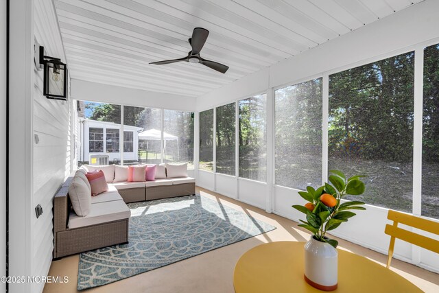28 Twyford Ln, Manchester, NJ 08759 - sunroom / solarium with an outdoor living space and ceiling fan