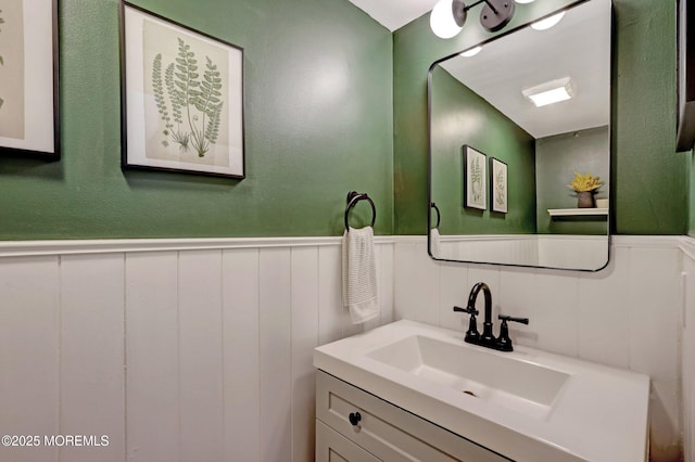 22 Commons Dr, Neptune Township, NJ 07753 - bathroom with a wainscoted wall and vanity