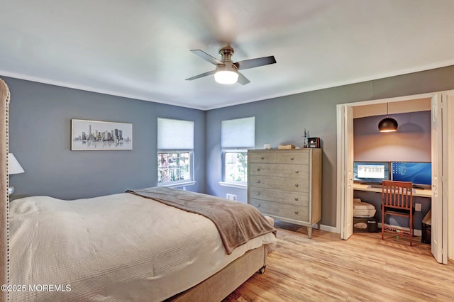 22 Commons Dr, Neptune Township, NJ 07753 - bedroom featuring light wood-style flooring, ceiling fan, and baseboards