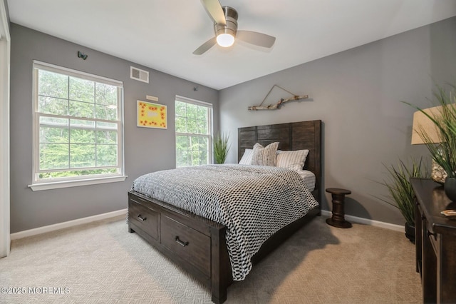 30 Thousand Oaks Ter, Howell, NJ 07731 - bedroom with baseboards, light colored carpet, and ceiling fan