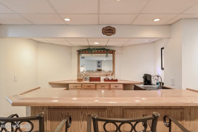 30 Thousand Oaks Ter, Howell, NJ 07731 - bar area featuring a paneled ceiling, a sink, and recessed lighting