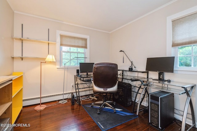 668 Clifton Ave, Toms River, NJ 08753 - office space with healthy amount of natural light, wood finished floors, crown molding, and a baseboard heating unit
