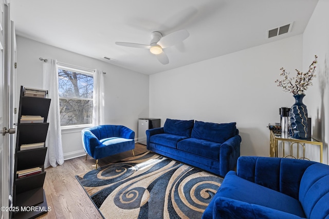 11 Clay St, West Long Branch, NJ 07764 - living room featuring wood finished floors and ceiling fan