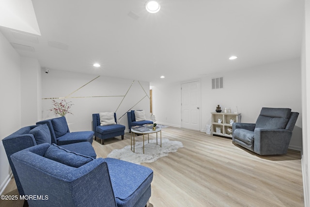11 Clay St, West Long Branch, NJ 07764 - living room featuring light wood-style flooring, recessed lighting, and baseboards