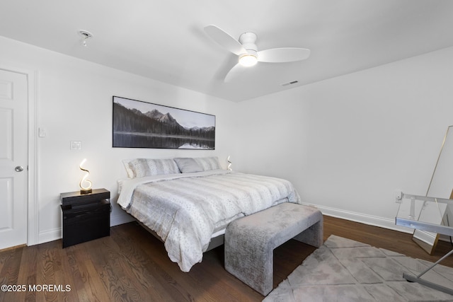 11 Clay St, West Long Branch, NJ 07764 - bedroom featuring baseboards, wood finished floors, and ceiling fan