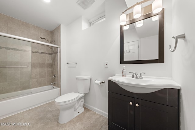 11 Clay St, West Long Branch, NJ 07764 - bathroom with toilet, vanity, baseboards, tile patterned floors, and tub / shower combination