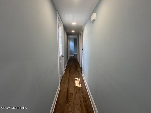 13 John St, Hazlet, NJ 07730 - hallway featuring dark wood finished floors and baseboards