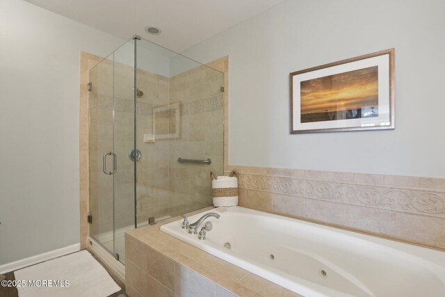 33 Cooper Ave Unit 401, Long Branch, NJ 07740 - bathroom with a whirlpool tub and a shower stall