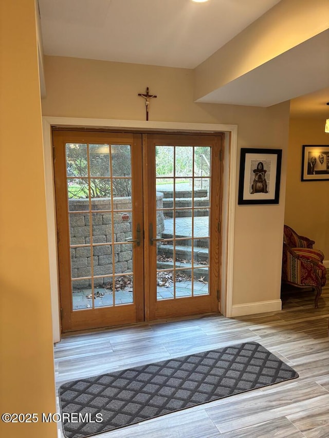 231 Friendship Rd, Howell, NJ 07731 - entryway featuring french doors, baseboards, and wood finished floors