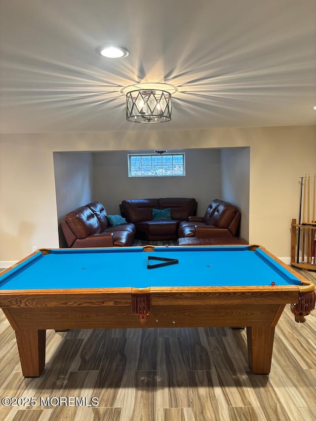 231 Friendship Rd, Howell, NJ 07731 - rec room featuring pool table, recessed lighting, and wood finished floors