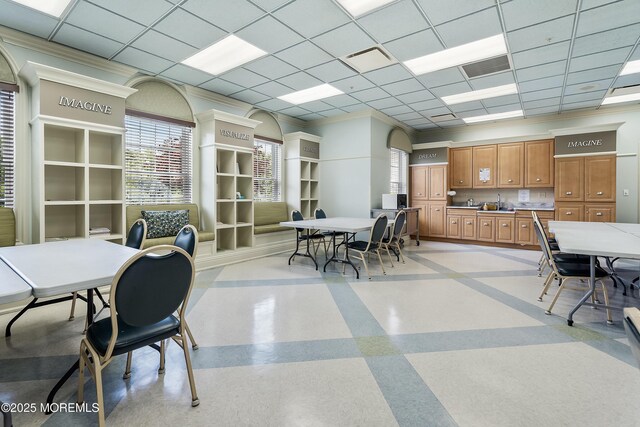 83 Brigantine Blvd, Waretown, NJ 08758 - office featuring a sink, a drop ceiling, and crown molding