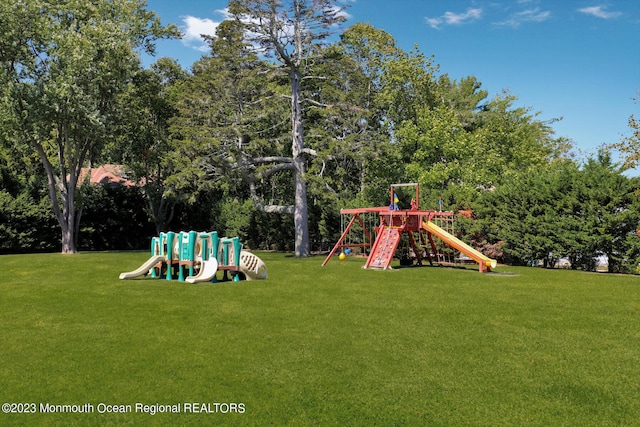 211 Cedar Ave, Long Branch, NJ 07740 - view of jungle gym with a lawn