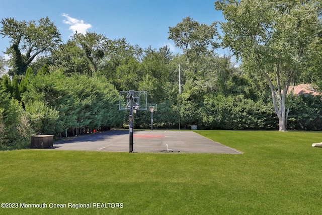 211 Cedar Ave, Long Branch, NJ 07740 - view of basketball court with a yard and community basketball court