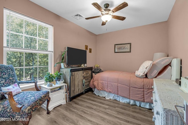 119 Darien Rd, Howell, NJ 07731 - bedroom with multiple windows, light wood-type flooring, and ceiling fan