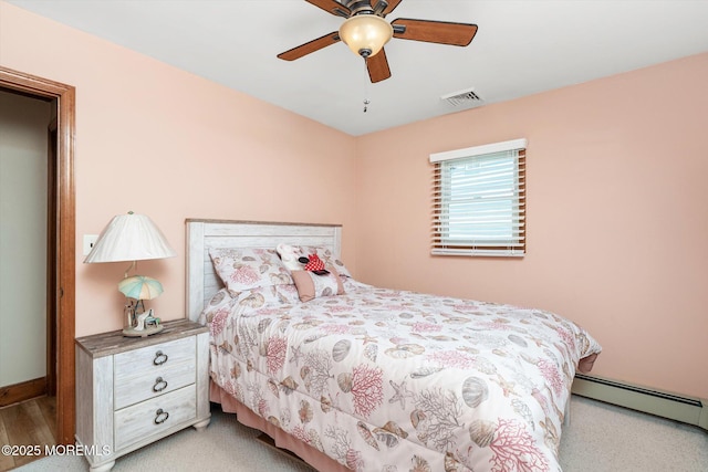 125 Bloomfield Rd, Barnegat, NJ 08005 - bedroom with baseboard heating, baseboards, and a ceiling fan