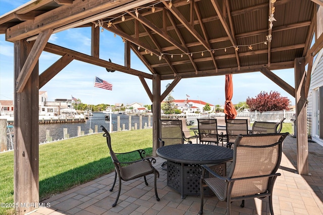 125 Bloomfield Rd, Barnegat, NJ 08005 - view of patio / terrace featuring a water view and a gazebo