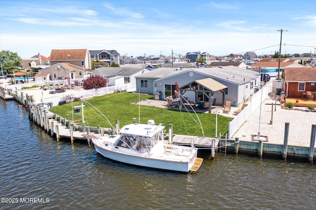 125 Bloomfield Rd, Barnegat, NJ 08005 - dock area featuring a residential view, a water view, and a patio