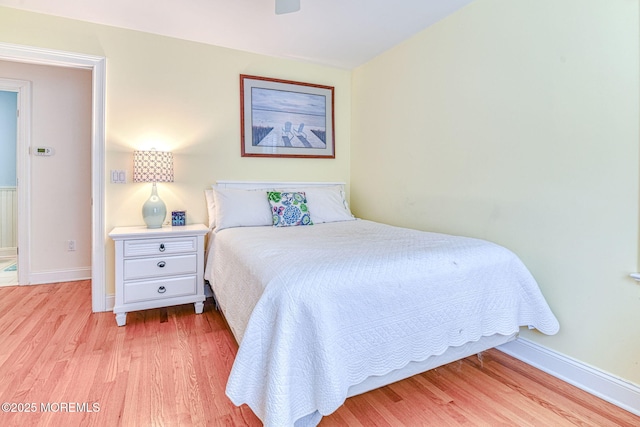 78 Cookman Ave, Ocean Grove, NJ 07756 - bedroom with light wood finished floors, baseboards, and ceiling fan