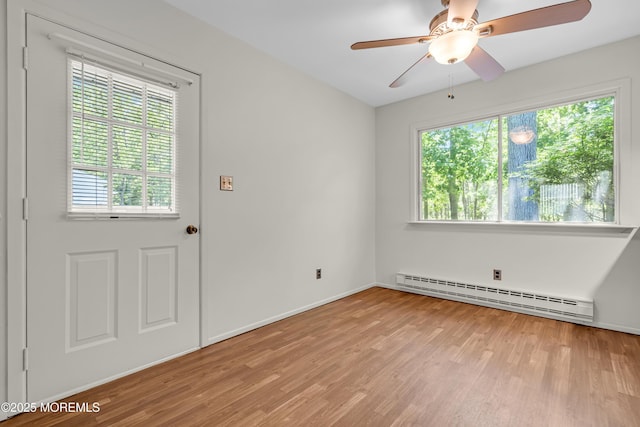 59 Maryland Ave Unit B, Whiting, NJ 08759 - unfurnished room with a baseboard radiator, healthy amount of natural light, and light wood-style flooring