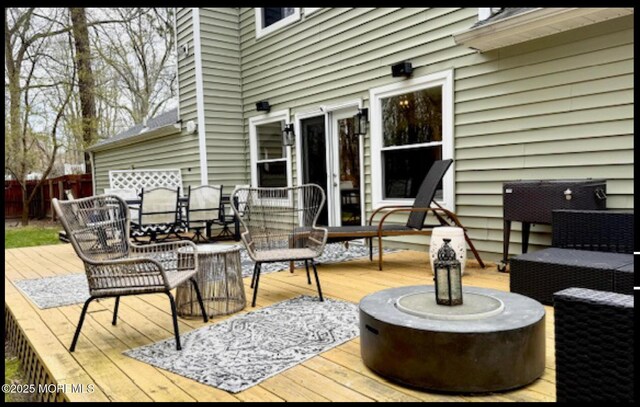 123 France St, Toms River, NJ 08753 - wooden terrace with outdoor dining space