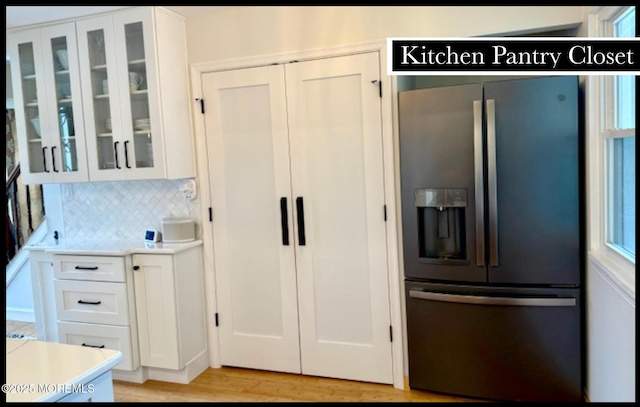 123 France St, Toms River, NJ 08753 - kitchen featuring stainless steel fridge with ice dispenser and white cabinetry