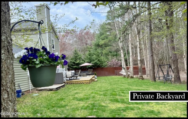 123 France St, Toms River, NJ 08753 - view of yard with a wooden deck