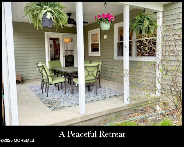 123 France St, Toms River, NJ 08753 - view of patio featuring ceiling fan and outdoor dining area