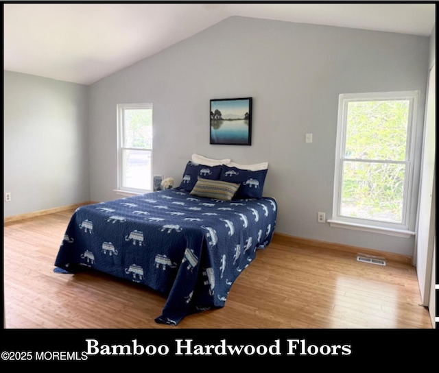 123 France St, Toms River, NJ 08753 - bedroom with wood finished floors, vaulted ceiling, and baseboards