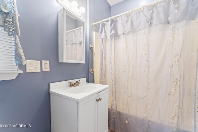 134 Franklin Ave, Ocean Grove, NJ 07756 - bathroom featuring vanity and shower / bath combo with shower curtain