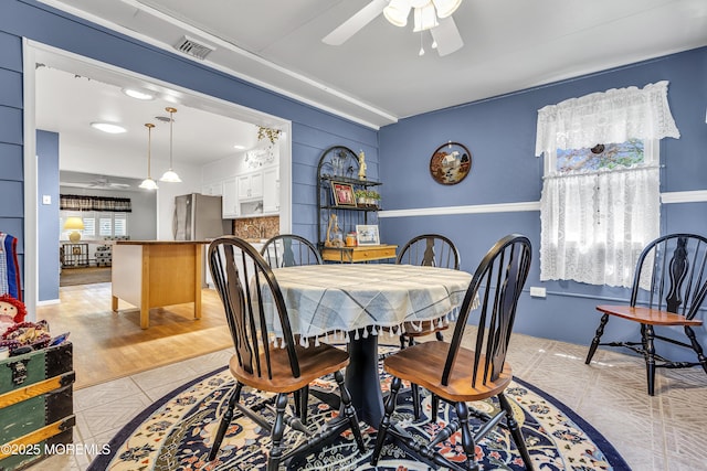 4 Delaware Way Unit A, Whiting, NJ 08759 - dining space with ceiling fan and light tile patterned floors
