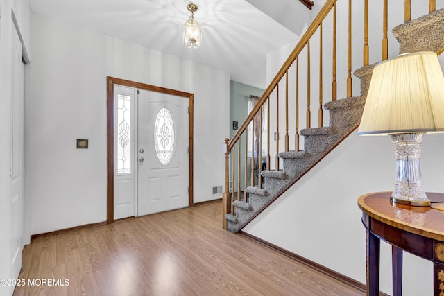 1 Overlook Ct, Manchester, NJ 08759 - foyer featuring stairs, wood finished floors, and baseboards