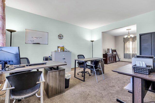 1 Overlook Ct, Manchester, NJ 08759 - office area with carpet flooring and a chandelier