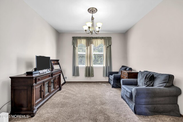 1 Overlook Ct, Manchester, NJ 08759 - sitting room with a chandelier and light carpet