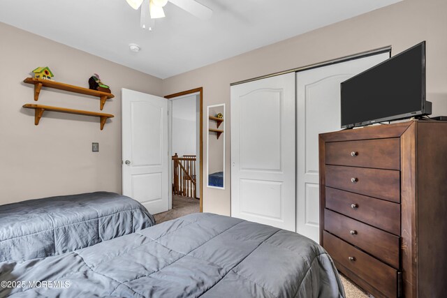 1 Overlook Ct, Manchester, NJ 08759 - carpeted bedroom with a ceiling fan and a closet