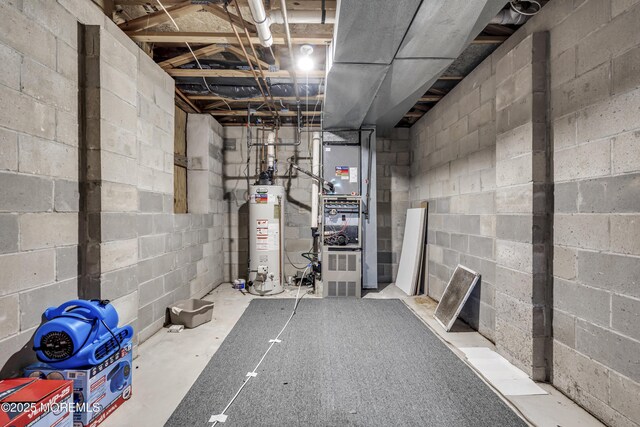 1 Overlook Ct, Manchester, NJ 08759 - unfinished basement featuring gas water heater and heating unit