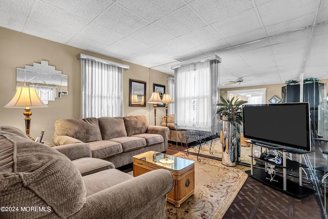 54 Wall St, West Long Branch, NJ 07764 - living area featuring a ceiling fan