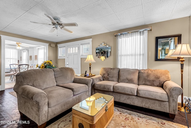 54 Wall St, West Long Branch, NJ 07764 - living area with ceiling fan and plenty of natural light