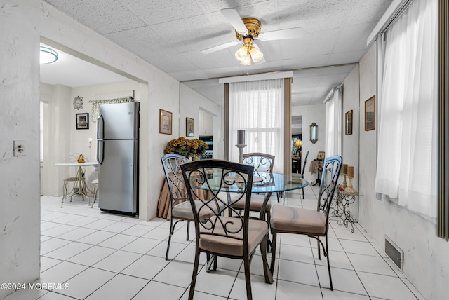 54 Wall St, West Long Branch, NJ 07764 - dining room featuring ceiling fan and light tile patterned floors