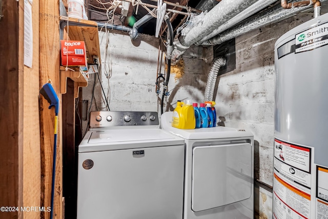 54 Wall St, West Long Branch, NJ 07764 - laundry room with water heater and washing machine and dryer