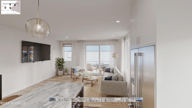 500 Ocean Ter Unit 9, Seaside Heights, NJ 08751 - living area with wood finished floors and recessed lighting