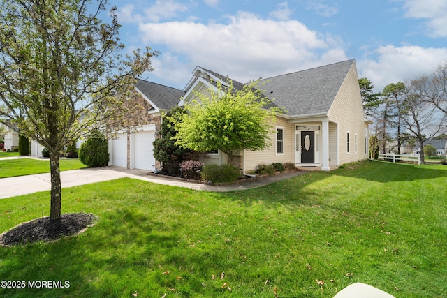 38 Point Pleasant Ln, Waretown, NJ 08758 - view of front of house with concrete driveway, a front yard, and roof with shingles