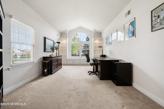 38 Point Pleasant Ln, Waretown, NJ 08758 - office with vaulted ceiling, light colored carpet, and baseboards