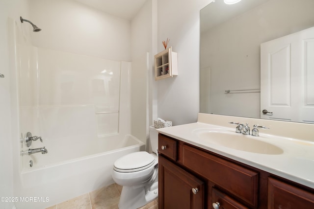 38 Point Pleasant Ln, Waretown, NJ 08758 - bathroom with vanity, toilet, shower / tub combination, and tile patterned floors