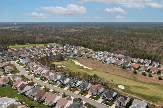 38 Point Pleasant Ln, Waretown, NJ 08758 - aerial overview of property's location with nearby suburban area, a forest, and a local golf course